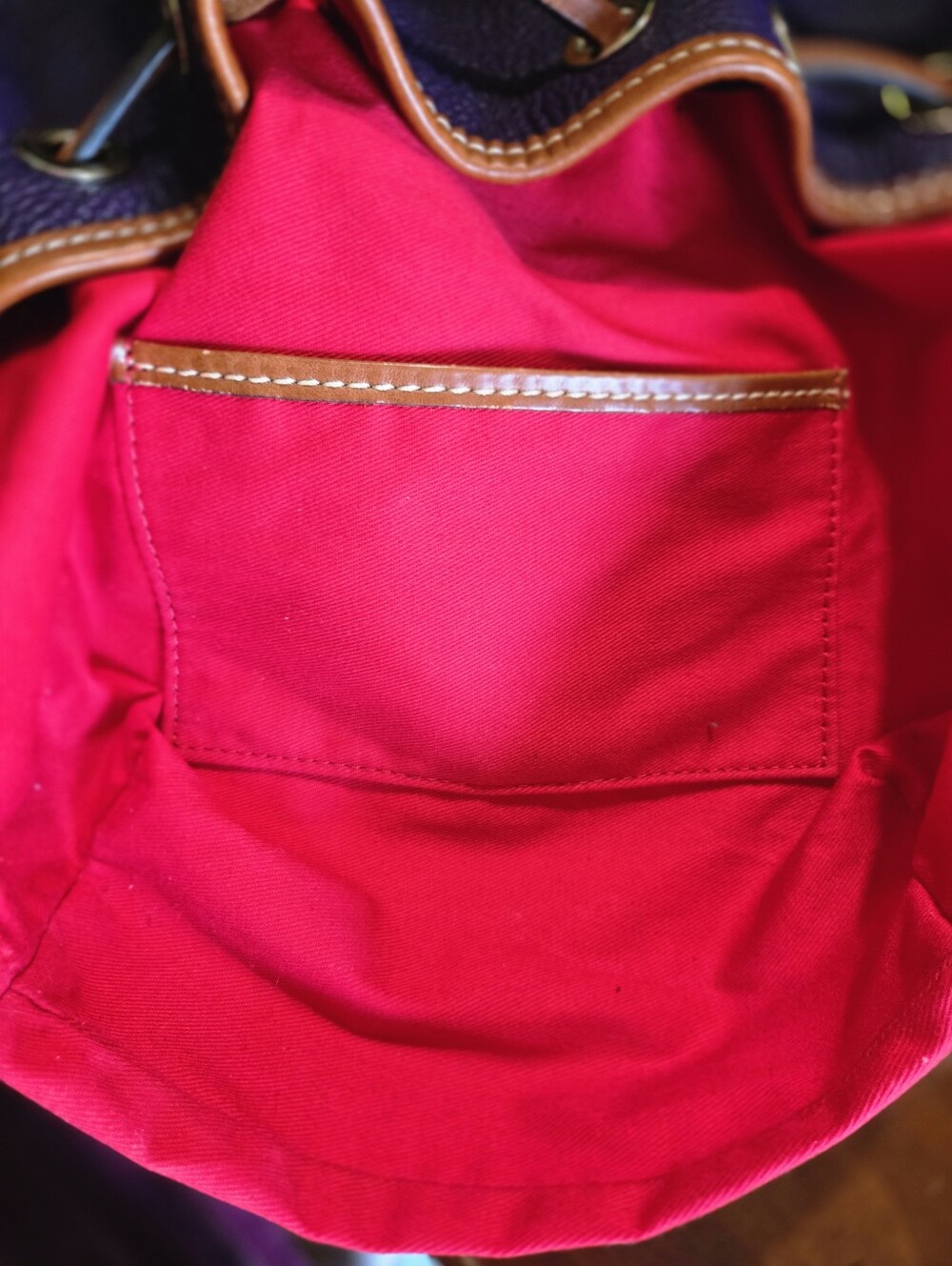 Dooney & Bourke Purple Leather Drawstring Bucket Bag - Picture 12 of 12